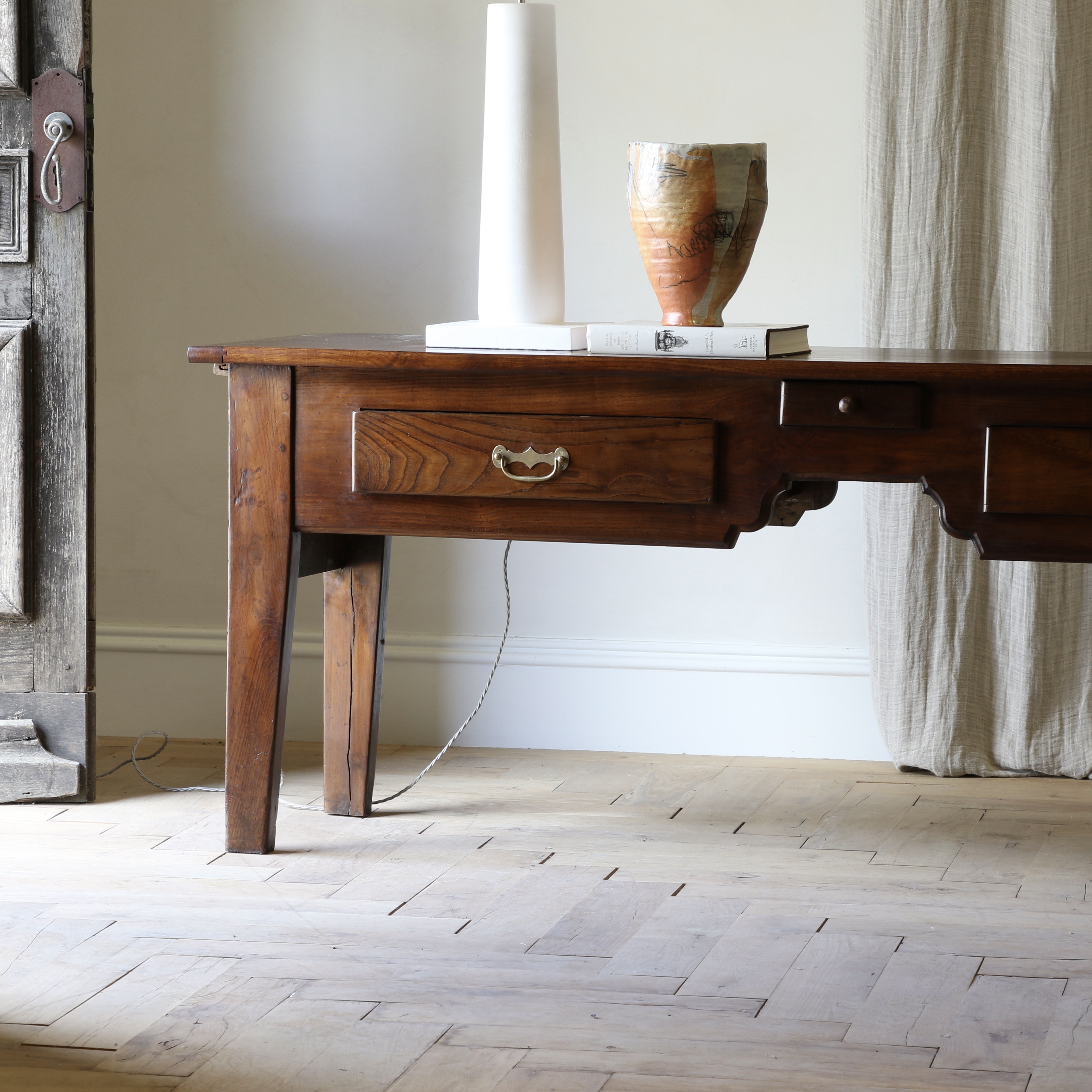 French Provincial Three Drawer Side Table